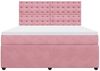 vidaXL Boxspringbett mit Matratze Rosa 180x200 cm Samt 3292423 Bild 4