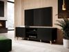 TV-Lowboard Fusbo 150, Schwarz / Schwarz + Gold, 150 x 53 x 42 cm Bild 3