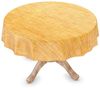 Tischdecke abwaschbar Wachstuch Wachstuchtischdecke Gartentischdecke Leinen-Optik Pflegeleicht Wasserabweisend 100 x 100 cm (Rund) Anthrazit mit Saum Bild 4