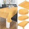 Tischdecke abwaschbar Wachstuch Wachstuchtischdecke Gartentischdecke Leinen-Optik Pflegeleicht Wasserabweisend 100 x 100 cm (Rund) Anthrazit mit Saum Bild 2