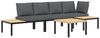 vidaXL 4-tlg. Garten-Sofagarnitur mit Kissen Schwarz Aluminium 3283706 Bild 2