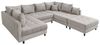 riess-ambiente Wohnlandschaft KENT 305cm greige / schwarz · inkl. Hocker · U-Form · XXL Couch, Einzelartikel 1 Teile, Ecksofa · Wohnzimmer · mit Federkern · Cord-Bezug · Modern Design Bild 4