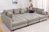 riess-ambiente Wohnlandschaft KENT 305cm greige / schwarz · inkl. Hocker · U-Form · XXL Couch, Einzelartikel 1 Teile, Ecksofa · Wohnzimmer · mit Federkern · Cord-Bezug · Modern Design Bild 2