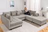 riess-ambiente Wohnlandschaft KENT 305cm greige / schwarz · inkl. Hocker · U-Form · XXL Couch, Einzelartikel 1 Teile, Ecksofa · Wohnzimmer · mit Federkern · Cord-Bezug · Modern Design Bild 5