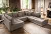 riess-ambiente Wohnlandschaft KENT 305cm greige / schwarz · inkl. Hocker · U-Form · XXL Couch, Einzelartikel 1 Teile, Ecksofa · Wohnzimmer · mit Federkern · Cord-Bezug · Modern Design Bild 3