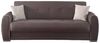 Dmora 3-Sitzer Schlafsofa Alfo, Sofa mit Stauraum und 2 Kissen, Sofa aus gepolstertem Stoff mit Klick-Klack-Öffnung, 224 x 85 x 87 cm, Hellgrau Bild 3