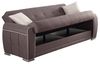 Dmora 3-Sitzer Schlafsofa Alfo, Sofa mit Stauraum und 2 Kissen, Sofa aus gepolstertem Stoff mit Klick-Klack-Öffnung, 224 x 85 x 87 cm, Hellgrau Bild 5