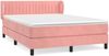 vidaXL Boxspringbett mit Matratze Rosa 140x190 cm Samt 3127612 Bild 2