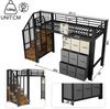 BlingBin Hochbett 90×200 cm mit Schubladen, Kleiderstange, Geländer, ohne Matratze (1-St, Kinder-/Jugendbett mit Treppe & Stauraum, Schubladen-Kommode) platzsparend mit Stauraum, für Kinder & Jugendliche Bild 2