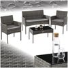 tectake Sitzgruppe Rattan Gartenset, (Set, 4-tlg), Wasserabweisende, abnehmbare und waschbare Polyesterbezüge Bild 4