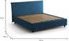 Dmora Ashlee Doppelbett, Bettkasten mit Stoffbezug, 100 % Made in Italy, Öffnung vorne, geeignet für Matratze 160 x 190 cm, Blau Bild 3