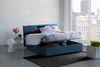 Dmora Ashlee Doppelbett, Bettkasten mit Stoffbezug, 100 % Made in Italy, Öffnung vorne, geeignet für Matratze 160 x 190 cm, Blau Bild 4