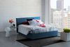 Dmora Ashlee Doppelbett, Bettkasten mit Stoffbezug, 100 % Made in Italy, Öffnung vorne, geeignet für Matratze 160 x 190 cm, Blau Bild 2
