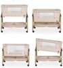 Cangaroo Babybett, Beistellbett Adoro, verstellbar, Matratze, Moskitonetz, Räder beige Bild 5