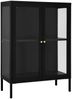vidaXL Sideboard Schwarz 75x35x105 cm Stahl und Glas 336070 Bild 2