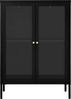 vidaXL Sideboard Schwarz 75x35x105 cm Stahl und Glas 336070 Bild 3