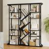 Bücherregal, 3 Säulen 6 Tier Baumförmiges Bücherschrank, 17 Fächer offene unabhängige Regale, für Home-Office, Schlafzimmer, Wohnzimmer, 24 x 156 x 180 cm Schwarz Bild 3