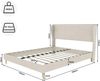 Flieks Polsterbett 160x200cm, Doppelbett mit weicher Kopfteil, Bettbeine aus Holz, Samt, Beige Bild 4