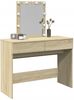 vidaXL Schminktisch mit LED-Beleuchtung Sonoma-Eiche 100x40x130 cm 848194 Bild 4