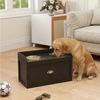 PawHut Futternapf erhöhter Fressnapf mit Schublade, Edelstahl, Braun 60 x 30 x 36 cm Bild 5