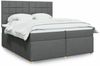 vidaXL Boxspringbett mit Matratze Dunkelgrau 200x200 cm Stoff 3293688 Bild 1
