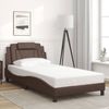 vidaXL Bettgestell "Viana" mit LED ohne Matratze Braun 100x200 cm 3214003 Bild 4