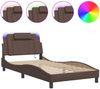 vidaXL Bettgestell "Viana" mit LED ohne Matratze Braun 100x200 cm 3214003 Bild 2