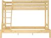 Doppel-Etagenbett 120x200 und 80x200 Erwachsenen-Stockbett Kiefer Massivholz natur V-60.18-08-12Rollrost inkl. Bild 5