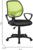 Dmora Stuhl mit Rädern Filiberta, Mesh-Arbeitsstuhl mit Armlehnen, ergonomischer Bürositz, 56x57h88/100 cm, Schwarz und Grün Bild 3