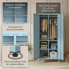 skølm 'Ituri' Kleiderschrank, Metall, 170x45x80 cm, blau, Garderobe mit 4 Fächern und 2 Kleiderstangen Bild 3
