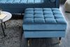 Moderner Hocker COMFORT 80cm blau Samt Taschenfederkern Elegant Bild 3