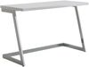 Schreibtisch 120x55x76cm Hochglanz Weiß Silber Metallbeine Modern Bild 2