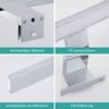 EMKE Spiegelleuchte LED Spiegelleuchte 40cm Spiegellampen für Badezimmer IP44 Schrankleuchte, Chrom, Kaltweißes Licht 6000K Bild 3