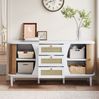 Sideboard 140,5 x 40 x 76 cm mit 3 Rattanschubladen und verstellbaren Einlegeböden Bild 5