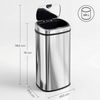 HOMCOM Mülleimer Abfalleimer mit Sensor, aus Edelstahl 68L, für Küche, Silber Bild 3