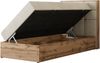 Boxspringbett ALBERO 1 90x200 mit Stauraum, 7-Zonen Multipocket Matratze H4, Bettkasten mit Federautomat, Öffnungsseite wählbar, Hotelbett - Beige Velvet - Topper Visco - Rechts Bild 4