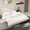 Flieks Polsterbett 160x200cm, Doppelbett mit Kopfteil, Samt, Beige Bild 2