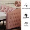 Merax Daybett mit Ausziehbett 90x190cm, Tagesbett in Knopfdesign (Kinderbett Jugendbett Sofabett, 1 tlg), Polsterbett Schlafsofa 90x200cm mit USB, Lattenrost und Leinenstoff Bild 3