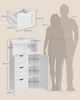 VASAGLE Badezimmerschrank, Badschrank, stehend, mit Tür, Steckdosenleiste, Schubladen, Schrank für Toilettenpapier, Toilettenschrank, verstellbare Ablagen, 30 x 60 x 100 cm, wolkenweiß BBC775W03 Bild 5