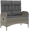 vidaXL 4-tlg. Garten-Essgruppe mit Kissen Grau Poly Rattan 3203507 Bild 3