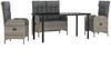 vidaXL 4-tlg. Garten-Essgruppe mit Kissen Grau Poly Rattan 3203507 Bild 2