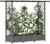 vidaXL Hochbeet mit Rankgitter und Dach Hellgrau 164 x 40 x 121 cm PP 42032588 Bild 3