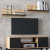 Home Collective Wandregal 2er Set Wandregale 2 Stück je 100cm breit, Wandboard, Schwebe-Regal, für Bücher,Bilder,Deko,dunkles Holz,Wohnzimmer,Schlafzimmer,Esszimmer Bild 2