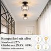 ZMH Deckenleuchte Schwarz Deckenlampe Kristall: Modern Flurlampe E27 Küchenlampe mit Metall Rahmen Vintage Innen Deckenbeleuchtung für Flur Korridor Küche Balkon Wohnzimmer Hotel (Ohne Leuchtmittel) Bild 3