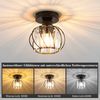 ZMH Deckenleuchte Schwarz Deckenlampe Kristall: Modern Flurlampe E27 Küchenlampe mit Metall Rahmen Vintage Innen Deckenbeleuchtung für Flur Korridor Küche Balkon Wohnzimmer Hotel (Ohne Leuchtmittel) Bild 2