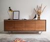 Sideboard Stonegrace 200 cm Akazie Braun Steinfurnier 4 Türen V-Fuß Schwarz Bild 2