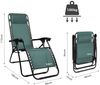 Todeco Liegestuhl klappbar mit Sonnenschutz, Sonnenstuhl mit abziehbare Kissen, Max Belastbarkeit 100kg, Strandliegestuhl leicht, Grün Bild 3