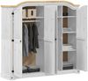 vidaXL Kleiderschrank Corona Weiß 194x52x186 cm Massivholz Kiefer 4012163 Bild 3