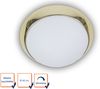 LED Deckenleuchte Deckenschale Opalglas matt, Dekorring Messing poliert, Ø 45cm Bild 2