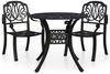 vidaXL 3-tlg. Bistro-Set Aluminiumguss Schwarz 3070575 Bild 2
